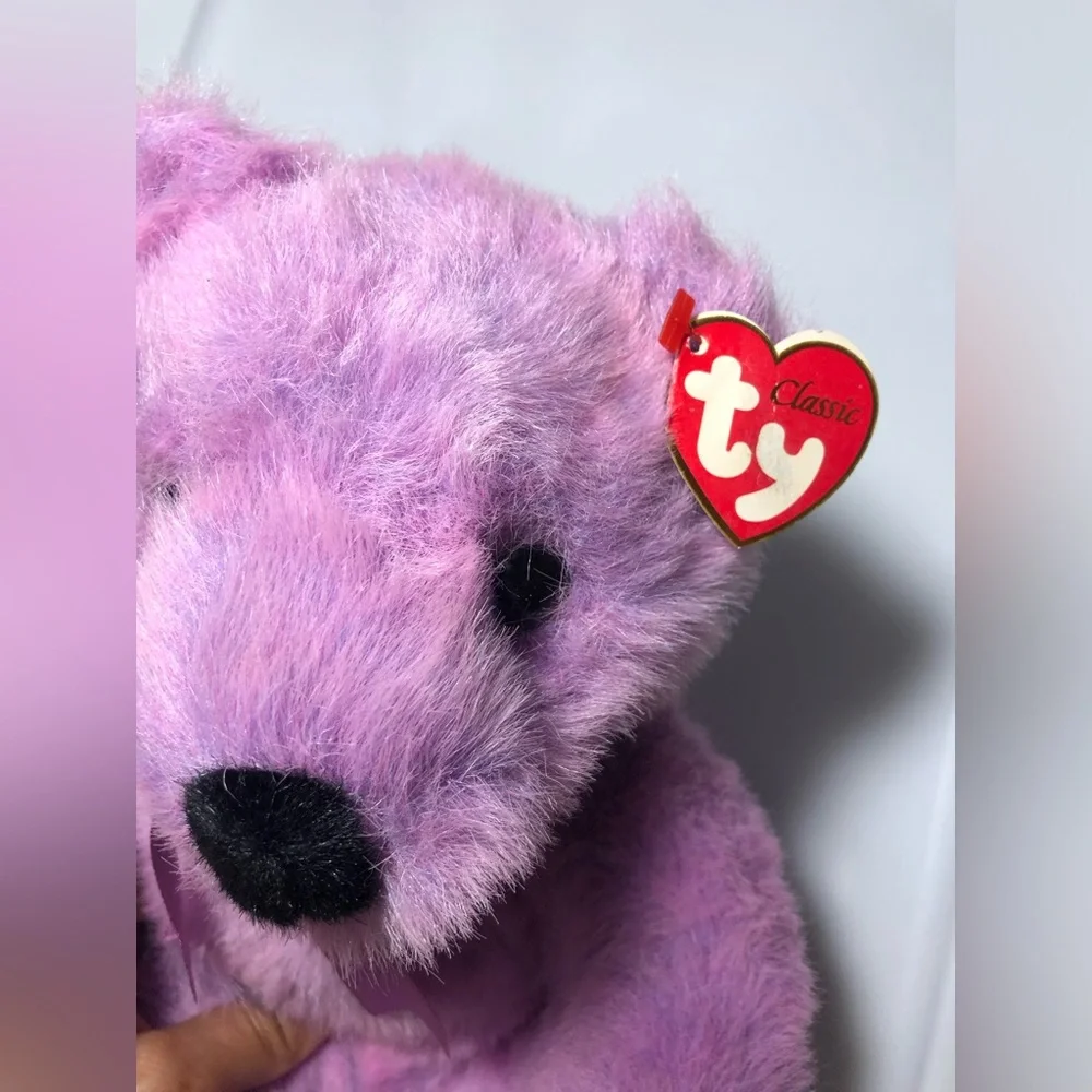 1999 Ty Classic Beanie Babies LILACBEARY Lilac Bear With Tags 14
